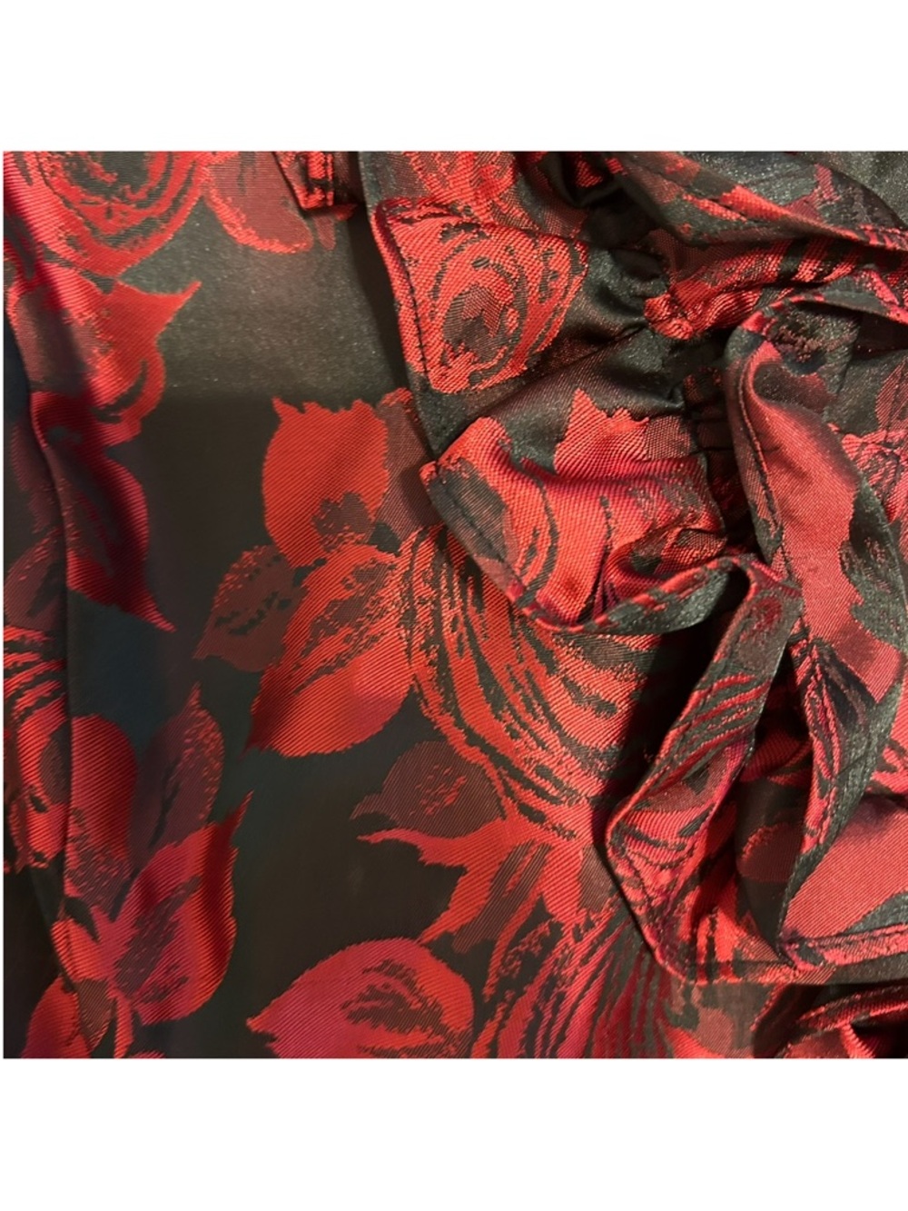 Jessica Howard Red and Black Floral Fit-and-Flare Midi Dress - Picture 5 of 8